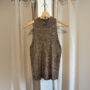 Madewell Marled Pecan Mockneck Sweater Tank- Medium